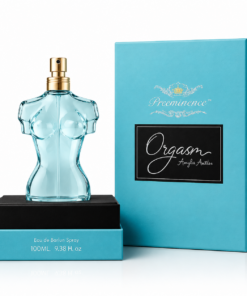 Orgasm Perfume Bottle with packaging on white background